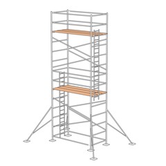 cartoon illustration of construction scaffolding