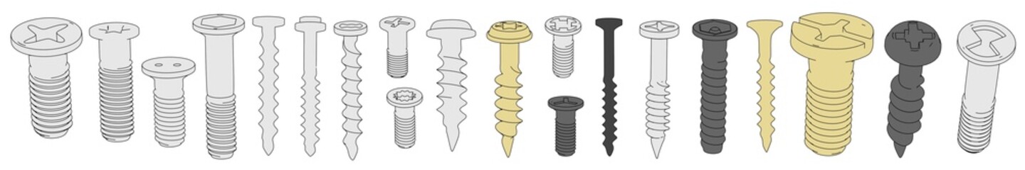 cartooon image of classic screws