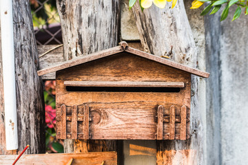 old wood mailbox