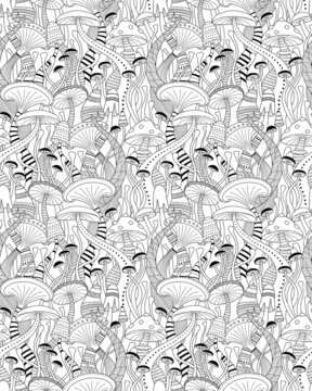 Fototapeta Mushrooms seamless pattern