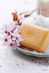 Bar of Natural Soap with Bath Salt