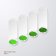 green progress paper banners with speech bubble / infographics t