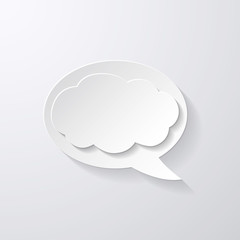 Speech Bubble with Clouds background