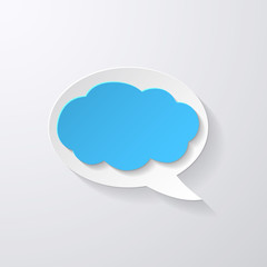 Speech Bubble with Clouds background