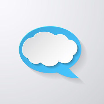 Speech Bubble with Clouds background