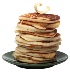 Pile of pancakes isolated on a white background