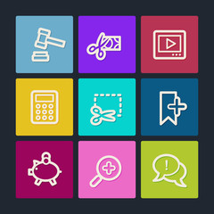 Shopping web icons set 3, color buttons