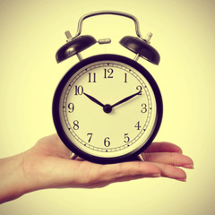 mechanical alarm clock, with a retro effect