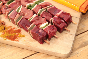 brochettes d'abats