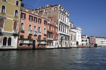Naklejka premium Houses and Buildings in water of Venice Grand Channel