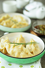 Chinese dumplings with ground chicken