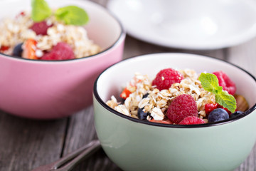 Berries with crumble topping