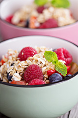Berries with crumble topping