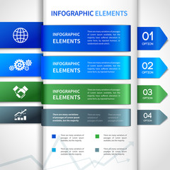 Abstract paper business infographics elements