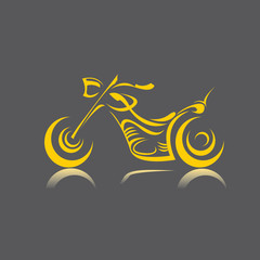 vector Silhouette of classic motorcycle. vector motorcycle icon