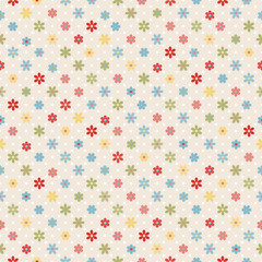 Abstract vector seamless pattern, floral background