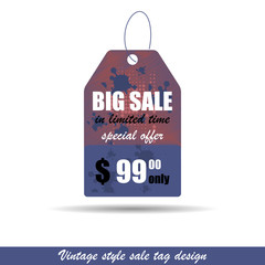Vintage sale or discount tag for price list