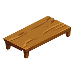Wooden table isolated illustration