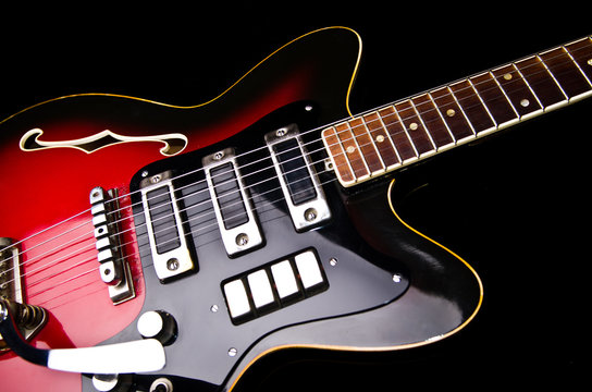 Close up of music guitar