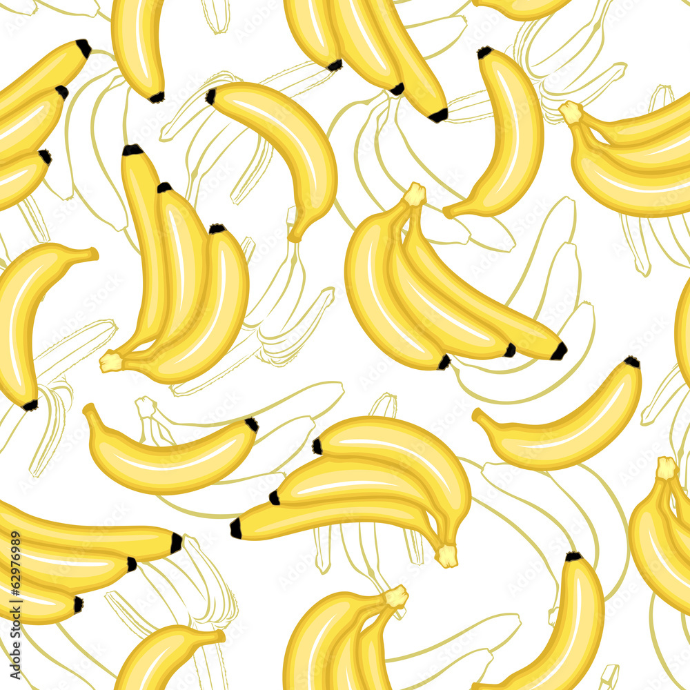 Poster Bananas fruit pattern seamless