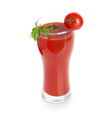 Tomato juice  isolated on white background