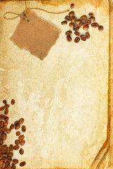 Grunge texture of old book paper sheet , coffee and cardboard bl