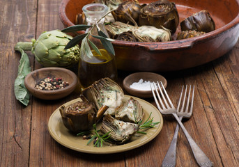 Grilled artichokes