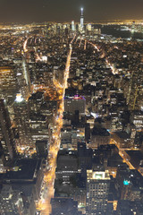 Panoramic view of Manhattan New York looking south from midtown
