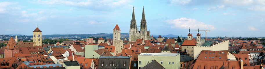 Fototapeta na wymiar Panorama of Regensburg, Germany