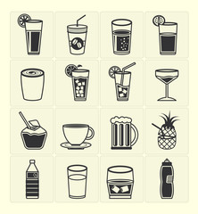 Drink icons set