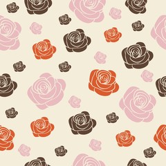 Abstract seamless pattern with hand drawn floral background