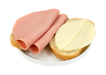 Baloney and provolone cheese sandwich © Bert Folsom