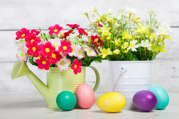 Easter eggs and flower