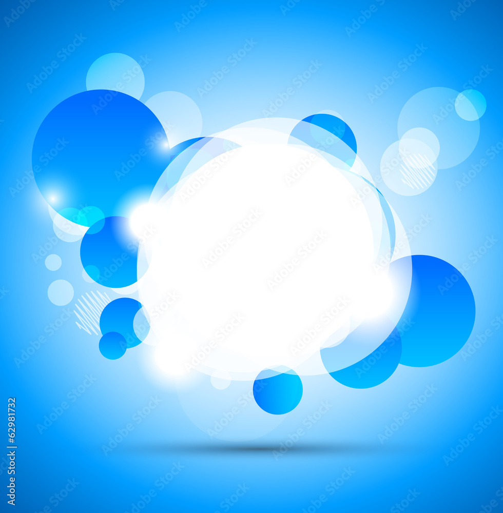 Poster abstract colorful background with blue circles