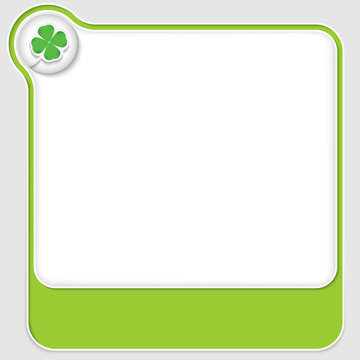 green vector text boxes with cloverleaf