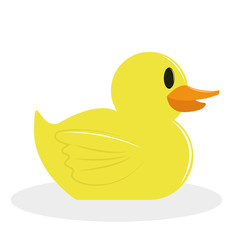 Cartoon Yellow Duck Isolated On White Background
