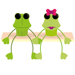 Cartoon Couple Of Cute Characters Isolated