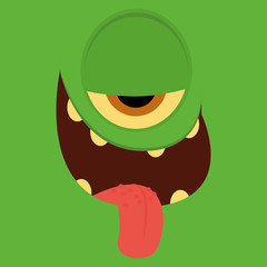 Funny Cartoon Character Face Illustration Editable