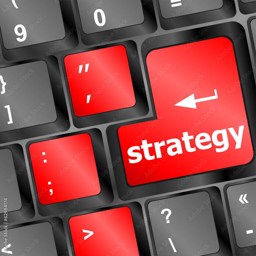 Poster strategy button on keyboard key button