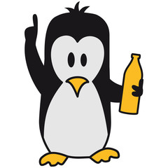 Betrunken Saufen Party Bier Pinguin