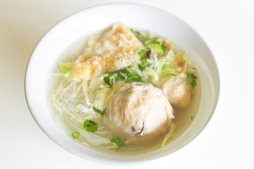 Matzah Ball Soup garnished