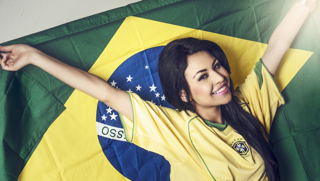 Happy Brazil soccer fan