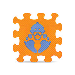 Vector baby sign made with alphabet puzzle