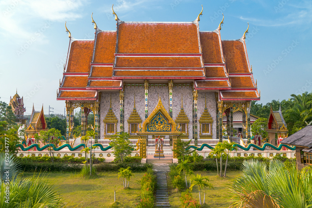 Wall mural chalong temple, phuket, thailand