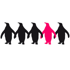 Obraz premium Be Different Pinguine Muster Lustig