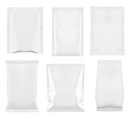 white package template bag food