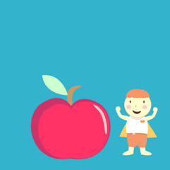 boy and apple