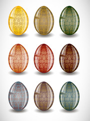 Set of easter eggs. Illustration 10 version