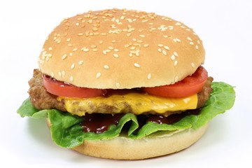 Cheeseburger isoliert auf weißem Hintergrund