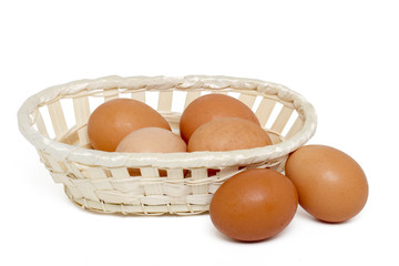 raw chicken eggs isolated